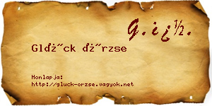 Glück Örzse névjegykártya